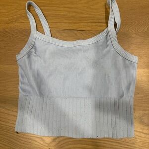 Schools cropped blue tank